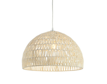 Campana 20" Bohemian Modern Woven Rattan/Iron LED Pendant